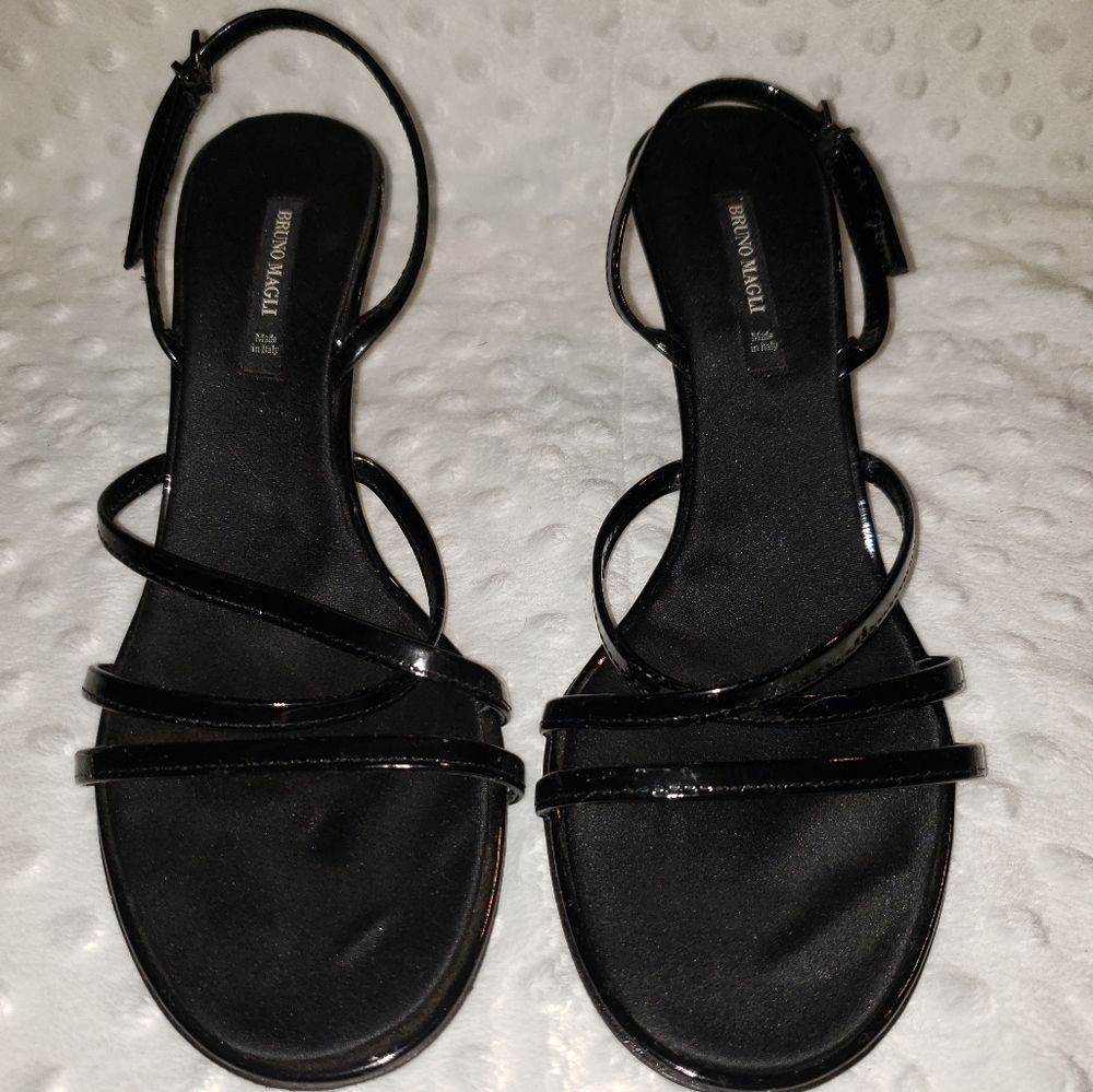 Bruno Magli 7 1/2 black strappy heels